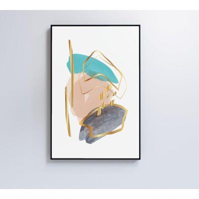 Quadro Abstrato Branco Com Linhas E Cores Medidas 40x60 Cm Impressão Tecido Canvas