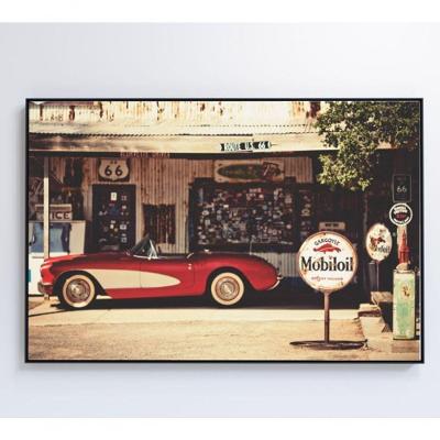 Quadro Carro Clássico Vermelho Medidas 90x60 Cm Impressão Tecido Canvas