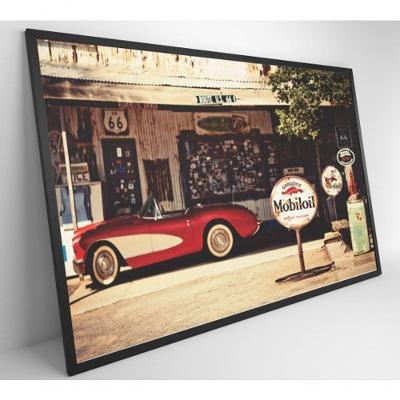 Quadro Carro Clássico Vermelho Medidas 120x80 Cm Impressão Tecido Canvas