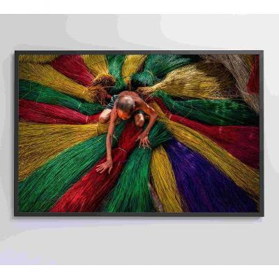 Quadro Artesão Secando Tapetes Tradicionais Medidas 60x40 Cm Impressão Tecido Canvas