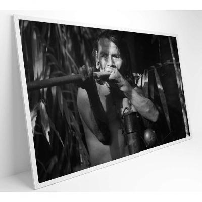 Quadro índio Caçando Na Amazônia Medidas 90x60 Cm Impressão Vidro Acrílico