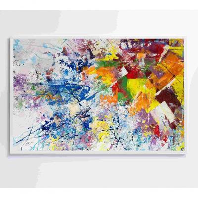 Quadro Abstração Multicolorida Tinta Acrílica Medidas 120x80 Cm Impressão Tecido Canvas