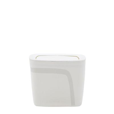 Lixeira Tramontina Compact Em Polipropileno Branco Com Tampa Basculante 6,5 L
