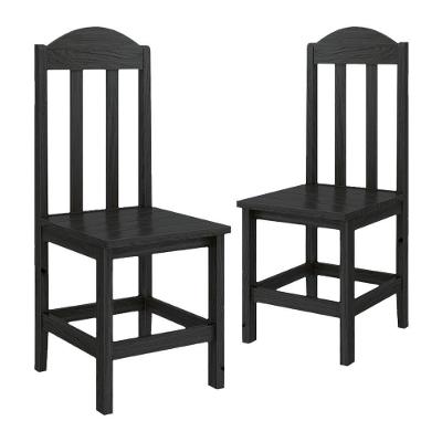Conjunto 2 Cadeiras Madeira Maciça Suporta Até 120kg Preto Safira Shop Jm