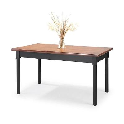 Mesa Em Madeira Maciça Retangular 6 Lugares Preto Preto