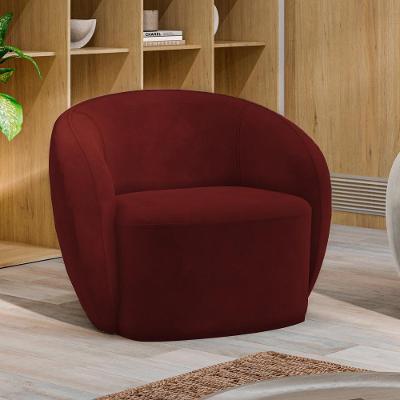 Poltrona Decorativa íbis Encosto Fixo Veludo Bordô G33 Gran Belo