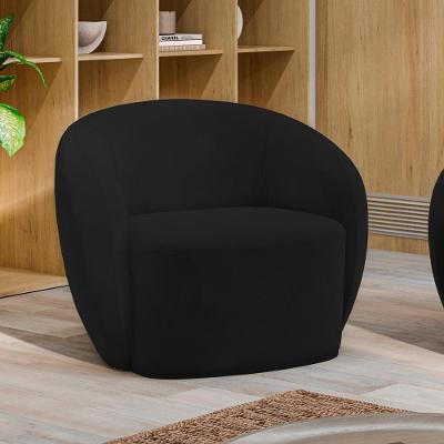 Poltrona Decorativa íbis Encosto Fixo Veludo Preto G33 Gran Belo
