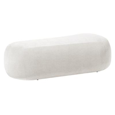 Puff Decorativo Itália 180cm Sala Escritorio Luxo Bouclé Cor Branco