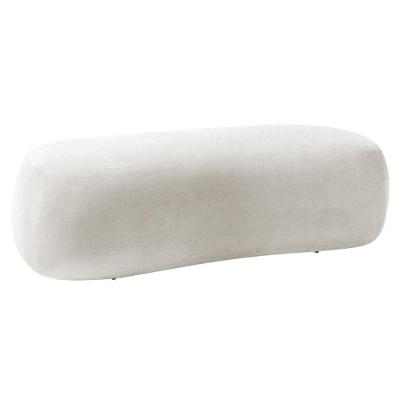 Puff Decorativo Itália 160cm Sala Escritorio Luxo Bouclé Cor Branco