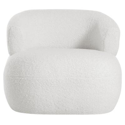 Poltrona Decorativa Sala De Estar Recepção Suiça Bouclé - Amarena Móveis Cor Branco