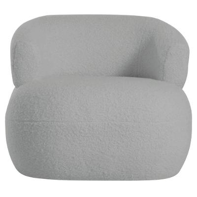 Poltrona Decorativa Sala De Estar Recepção Suiça Bouclé - Amarena Móveis Cor Cinza