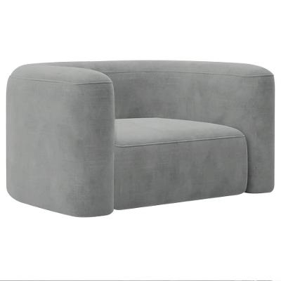 Poltrona Decorativa Sala De Estar Recepção Melina Bouclé - Amarena Moveis Cor Cinza