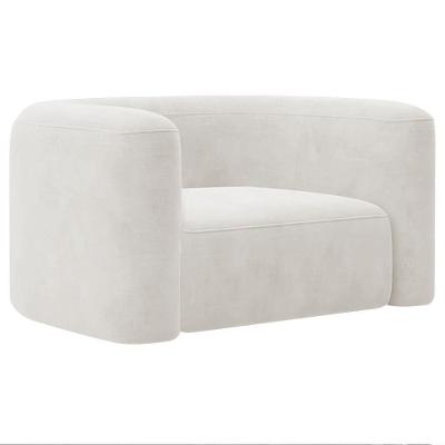 Poltrona Decorativa Sala De Estar Recepção Melina Bouclé - Amarena Moveis Cor Branco