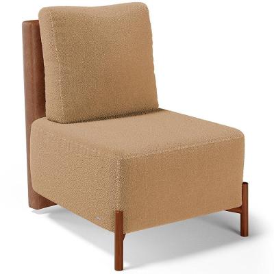 Poltrona Decorativa Living Hungria L02 Couríssimo Camel Bouclê Mostarda - Lyam