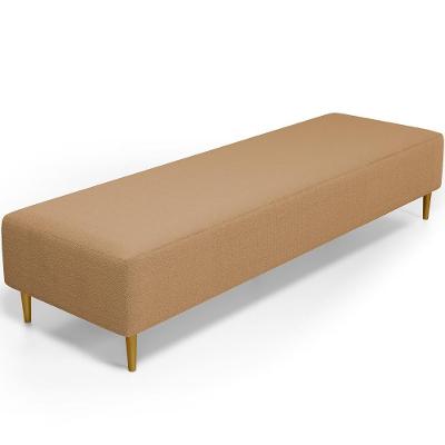 Puff Decorativo Bali W01 Pés Palito 210x60cm Bouclê Mostarda - Lyam Decor