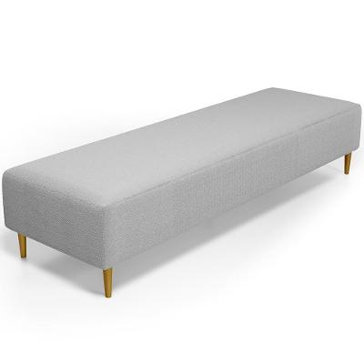 Puff Decorativo Bali W01 Pés Palito 210x60cm Bouclê Cinza - Lyam Decor