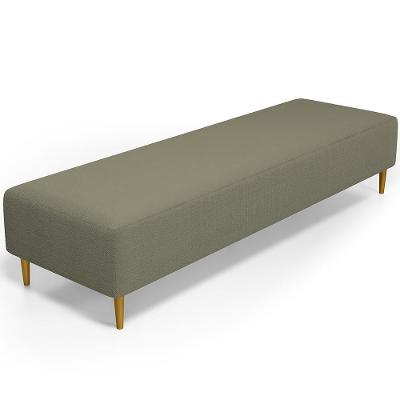 Puff Decorativo Bali W01 Pés Palito 210x60cm Bouclê Oliva - Lyam Decor