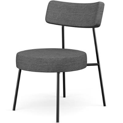 Poltrona Decorativa Base Fixa Londres L02 Linho Cinza Escuro - Lyam