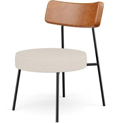 Poltrona Decorativa Base Fixa Londres L02 Couríssimo Camel Linho Cru - Lyam