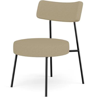 Poltrona Decorativa Base Fixa Londres L02 Linho Bege Escuro - Lyam