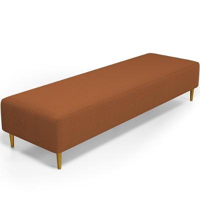 Puff Decorativo Bali W01 Pés Palito 210x60cm Bouclê Terracota - Lyam Decor