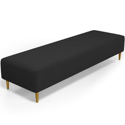 Puff Decorativo Bali W01 Pés Palito 170x60cm Bouclê Preto - Lyam Decor