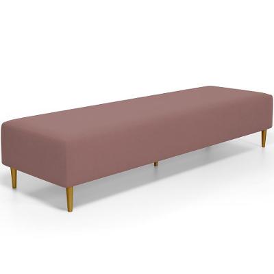Puff Decorativo Bali W01 Pés Palito 210x60cm Suede Rosê - Lyam Decor
