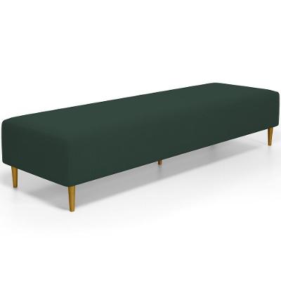 Puff Decorativo Bali W01 Pés Palito 210x60cm Suede Verde Musgo - Lyam Decor