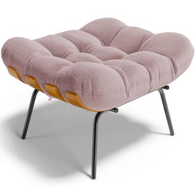 Puff Decorativo Costela L02 Bouclê Rosê - Lyam Decor
