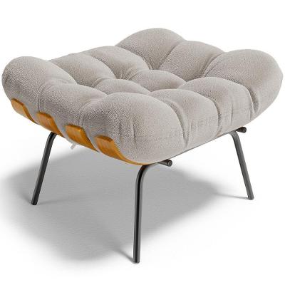 Puff Decorativo Costela L02 Bouclê Creme - Lyam Decor