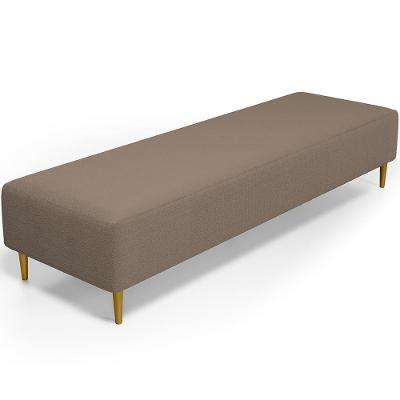 Puff Decorativo Bali W01 Pés Palito 190x60cm Bouclê Bege - Lyam Decor