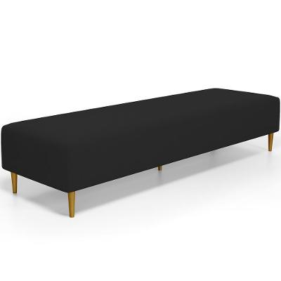 Puff Decorativo Bali W01 Pés Palito 210x60cm Suede Preto - Lyam Decor