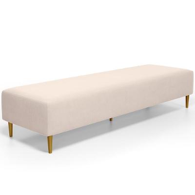 Puff Decorativo Bali W01 Pés Palito 210x60cm Suede Bege - Lyam Decor