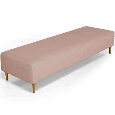 Puff Decorativo Bali W01 Pés Palito 170x60cm Linho Rosê - Lyam Decor