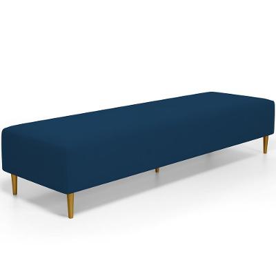 Puff Decorativo Bali W01 Pés Palito 190x60cm Suede Azul Marinho - Lyam Decor
