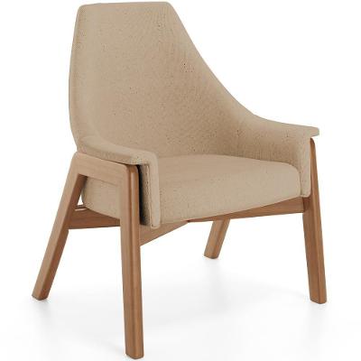 Poltrona Decorativa Sakura L02 Linho Bege Escuro - Lyam Decor