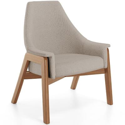 Poltrona Decorativa Sakura L02 Linho Bege - Lyam Decor