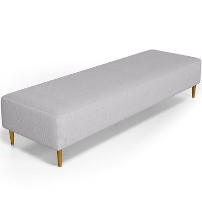 Puff Decorativo Bali W01 Pés Palito 190x60cm Linho Cinza - Lyam Decor