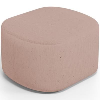 Puff Decorativo Orgânico Para Living Quarto 70cm Doha W01 Linho Rosê - Lyam Decor