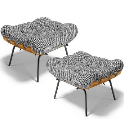Kit 02 Puffs Decorativos Costela L02 Pied Poule - Lyam Decor