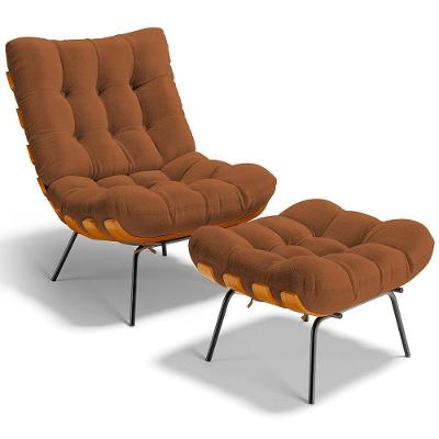 Poltrona Costela L02 Com Puff Terracota - Lyam Decor