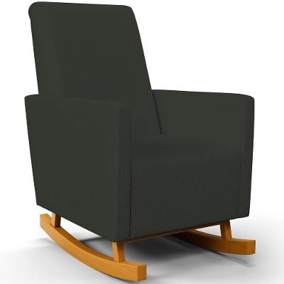 Poltrona De Amamentação Com Balanço Ravena W01 Linho Verde Musgo - Lyam Decor