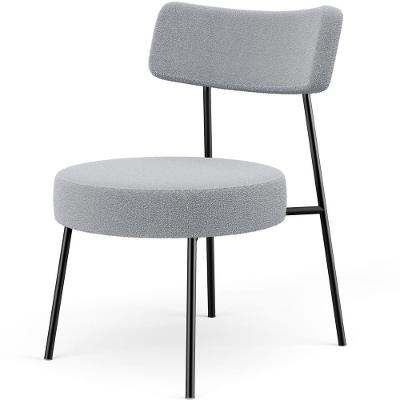 Poltrona Decorativa Base Fixa Londres L02 Bouclê Cinza - Lyam