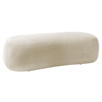 Puff Decorativo Itália 100cm Sala Escritorio Luxo Linho Bege