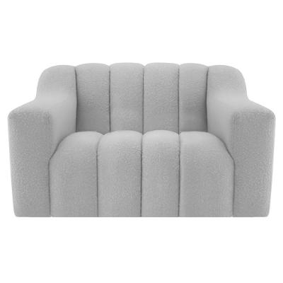 Poltrona Decorativa Sala De Estar Recepção Elegance Linho Cor Cinza Claro