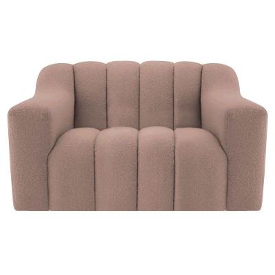 Poltrona Decorativa Sala De Estar Recepção Elegance Linho Cor Rosê