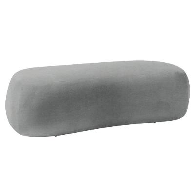 Puff Decorativo Itália 180cm Sala Escritorio Luxo Bouclé Cinza