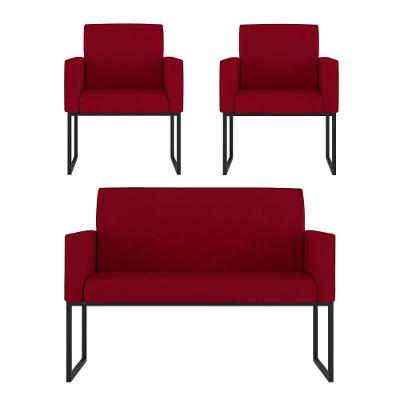 Kit Poltronas Namoradeira Lugares Para Recepção Vermelho