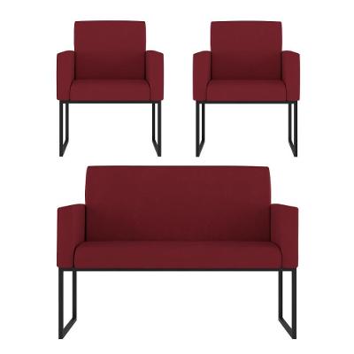 Kit 2 Poltronas + Namoradeira 2 Lugares Para Recepção Marsala