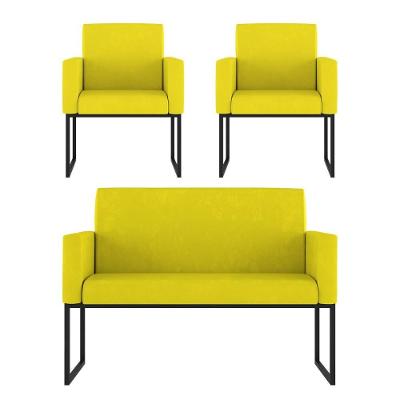 Kit Poltronas Namoradeira Lugares Para Recepção Amarelo